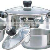 5pcs Set Stainless Steel Cooking Cookware Double Sided Grill Frying Pan