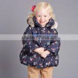 DB3016 Dave Bella 2015 Winter Infant Coat Baby Padded Coat Girls Printed Coat Girls Winter Warm Coat Baby High Quality Jacket