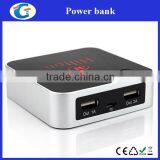 Metal Square Dual Usb Mobile Powerbank With Illuminating Logo thumbnail-3