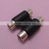 Audio System Black RCA Female to RCA Female Connector Adapter 2 to 2