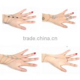 New Fashion Hand Harness Gold Slave Chain Bracelet Link Interweave Finger Rings