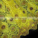 New Arrival/tw087/yellow /nigeria Guipure Lace/water Soluble Lace/cotton Guipure Lace Fabric For Wedding/party thumbnail-1