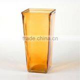 Orange Color Square Glass Vase thumbnail-1