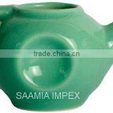 Ceramic Neti Pot Green