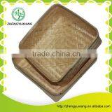 New Design Rectangular Woven Bamboo Gift Basket With Cane thumbnail-5