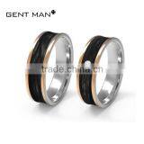 China Jewelry Gold Solid Carbon Fiber Couple Ring 925 Silver Wedding Bands Engagement Rings thumbnail-3