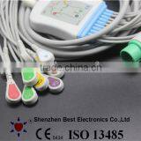 One Piece EKG 12 Lead Cable and Leadwires for Spacelabs EKG Machines Round 17pin thumbnail-1
