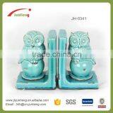 Home & Garden Glaze Owl Ceramic Bookend Gift, Animal Bookend