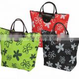 2015 fashionable folding polyester handbag, beach bag, shopping bag