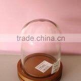 HEAT-RESISTANT GLASS CLOCK DOME WITH WOOD BASE thumbnail-2