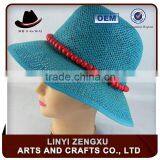 Straw Knitted Outdoor Men Custom Bucket Hat Logo thumbnail-3