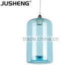 Modern Bluce Glass Industrial Pendant Wall Light E27 Hanging Pendant Lights for Indoor Lighting Decorative thumbnail-1