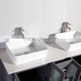 Luxury Wooden Bathroom Vanity With Double Resin Wash Sinks thumbnail-2