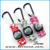 Outdoor Survival Paracord Nylon Custom Keychain and Compass thumbnail-1