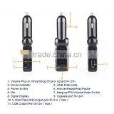 Factory Supply, Portable Dual 2 USB Charger LCD Bluetooth Car Kit MP3 AUX FM Transmitter Adjust thumbnail-4