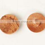 Natural Wood Material, Wood Shank Buttons with Logo Engraved On