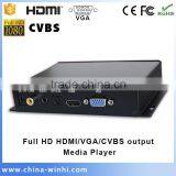 Professional Metal Box Optical Vga Output USB SD Card Digital Signage Media Player