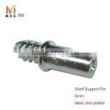 5mm Zinc Plated Steel Shelf Support Pins With Screw for Cabinet