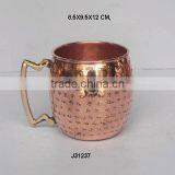 Brass Handle Moscow Mule Copper Bear Mug With Pewter Lining thumbnail-1