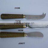 Weaved Handle Cheese Knife and Butter Knife Made in Steel With Mirror Polish thumbnail-1
