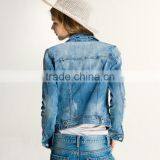 China Wholesale Ripped Denim Jacket Women Customized Denim Jacket for Women thumbnail-3