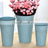 Decorative Hanging Flower Planters With Factory Wholesale Galvanized Iron Planters Garden Metal Flower Pots thumbnail-2