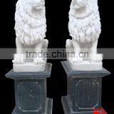 White and Black Marble Lion Statues for Sale thumbnail-1