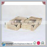 High Quality Decoration Paulownia Wooden Double Wine Box CN thumbnail-1
