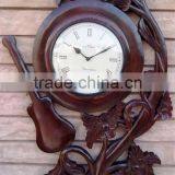 Decorative Wooden Wall Clock With Carving thumbnail-1