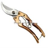 8" stainless handle by-pass pruner scissors