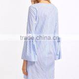 New Arrival 2017 Fashion Striped Long Sleeve Comfortable Cotton Fitted Casual Shirt Dress thumbnail-2