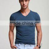 Factory OEM V-neck White T-shirts Wholesale ,summer Running Men Gym Sexy Short Sleeve v Neck t Shirts thumbnail-1