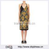 Customized Lady Apparel Casual Surplice Neck Adjustable Halter Strap Dress(DQM023C) thumbnail-1