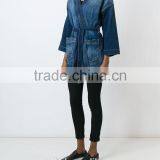 Hot Sale Unique Design Lady Denim Kimono Style Jackets for Sale thumbnail-3
