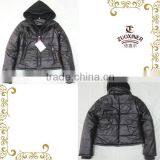 Woolen Hooded PU Leather Winter Jackets for Women 2013 thumbnail-1