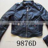 Women Fashion Coat pu Leather Quilted Short Style Jacket thumbnail-5
