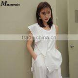 Wholesale 2016 Summer Brand Women Polyester Blouse Chiffon Stiriped Tops Lady Newest Styles Latest Fashion Blouse Design