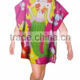 Adults and Childrens Hooded Poncho Beach Robe Towelling Velour Printing thumbnail-4