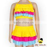 Fashion Max Children Colorful Ruffle Separable Rainbow Little Girl Swimwear Suit Clothes thumbnail-3