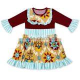 Floral & Dots Print Kids Baby Girl Clothes Set Spring Long Sleeve Outfit 0-6 Years Old Girls Boutique Ruffle Outfits thumbnail-2