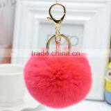 Myfur Newest 2016 Rabbit Fur Pom Keychain Women Bag Charms Accessories Big Size Flower pom pom Keychain