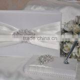 2015 best selling Wedding Guest Book with shining beads/pen holder with pen decoration with rhinestone