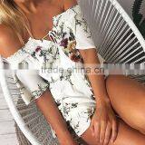 Drop Shipping Floral off Shoulder One Piece Adult Fashion Short Jumpsuit for Wholesale 2017 thumbnail-4