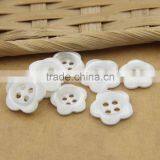 Resin Material Pearl White 2-Holes Flower Fancy Shirt Button For Ladies thumbnail-2