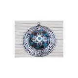 Lapiz, Turquoise, Coral Stone Non-toxic harmless 92.5 sterling Tibetan Silver Pendants