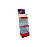 3 Tier Economical / Ecological Cardboard Display Stand With Acrylic , Point Of Sale Display Shelf