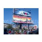 Monopole Highway Steel Structure Billboard Trivision For Commercial Display Ads