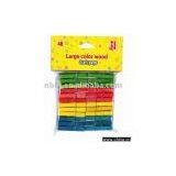 48 Large Color Wood Craft Pegs thumbnail-1