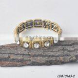 Antic Gold Silver Crystal Stretch Bracelet thumbnail-1