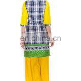 Manufacturer Latest Printed 3/4 Sleeve Band Collar 100% Cotton Kurtis thumbnail-2